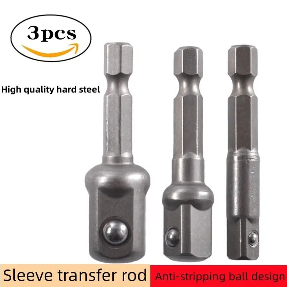 Drill Socket Adapter Set 3 Piece Impact Extension 0