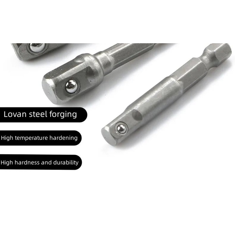 Drill Socket Adapter Set 3 Piece Impact Extension 6