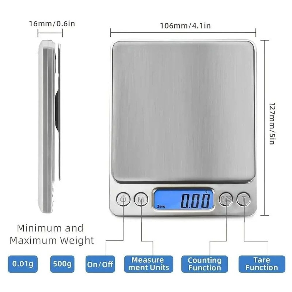 AccuWeight Digital Kitchen Scale Stainless Steel 5