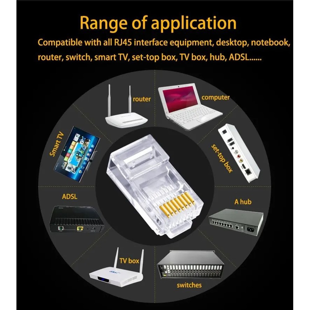 RJ45 Cat6 Network Connector 50 Piece Set 1