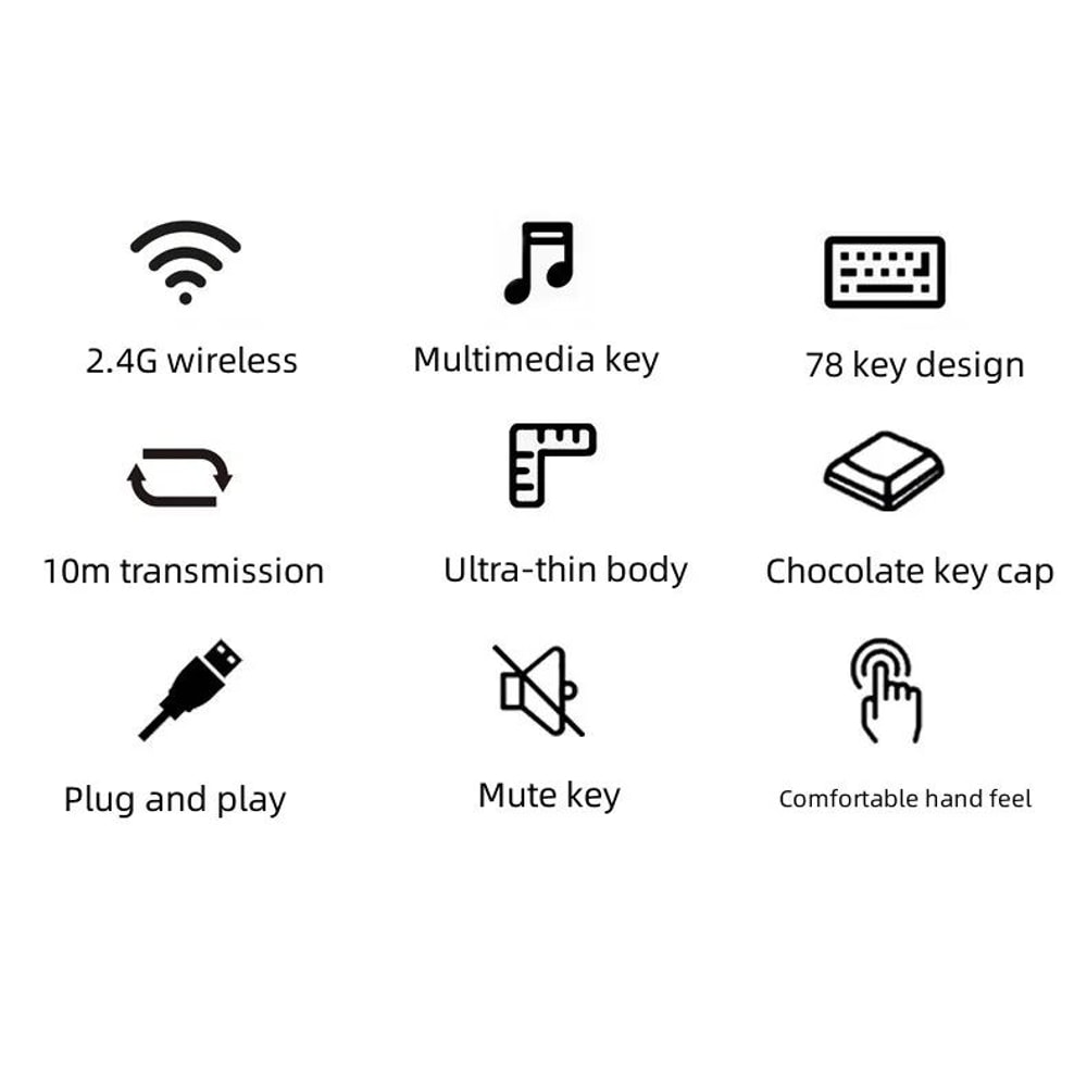 Wireless Keyboard Mouse Combo 24G 7