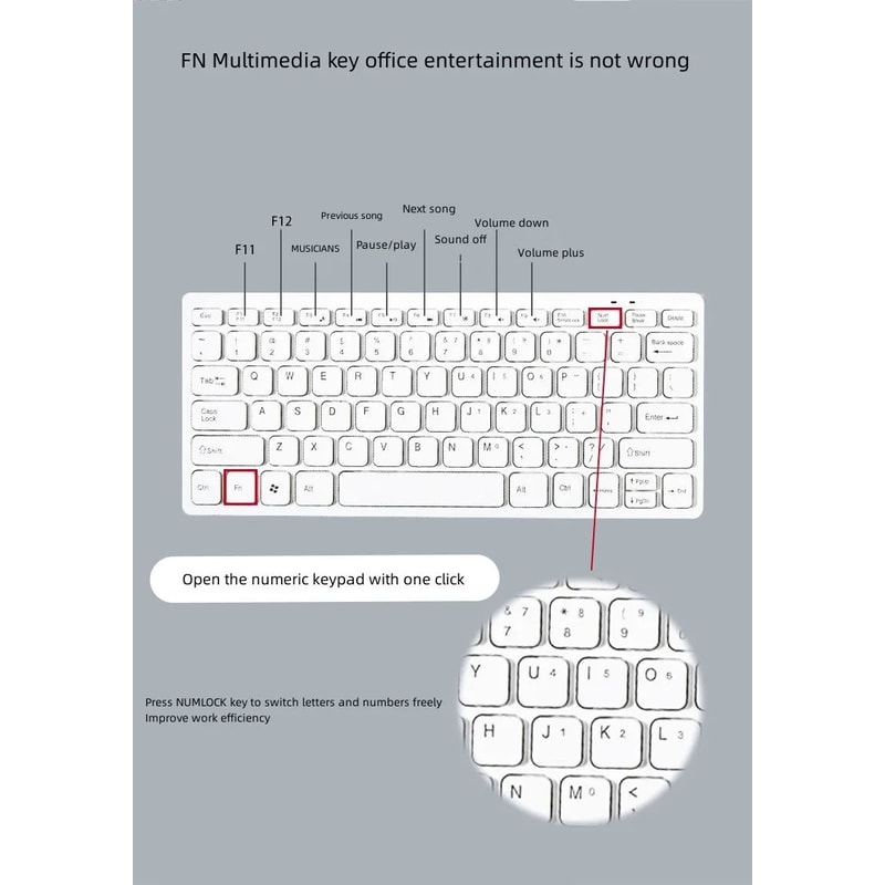 Wireless Keyboard Mouse Combo 24G 10