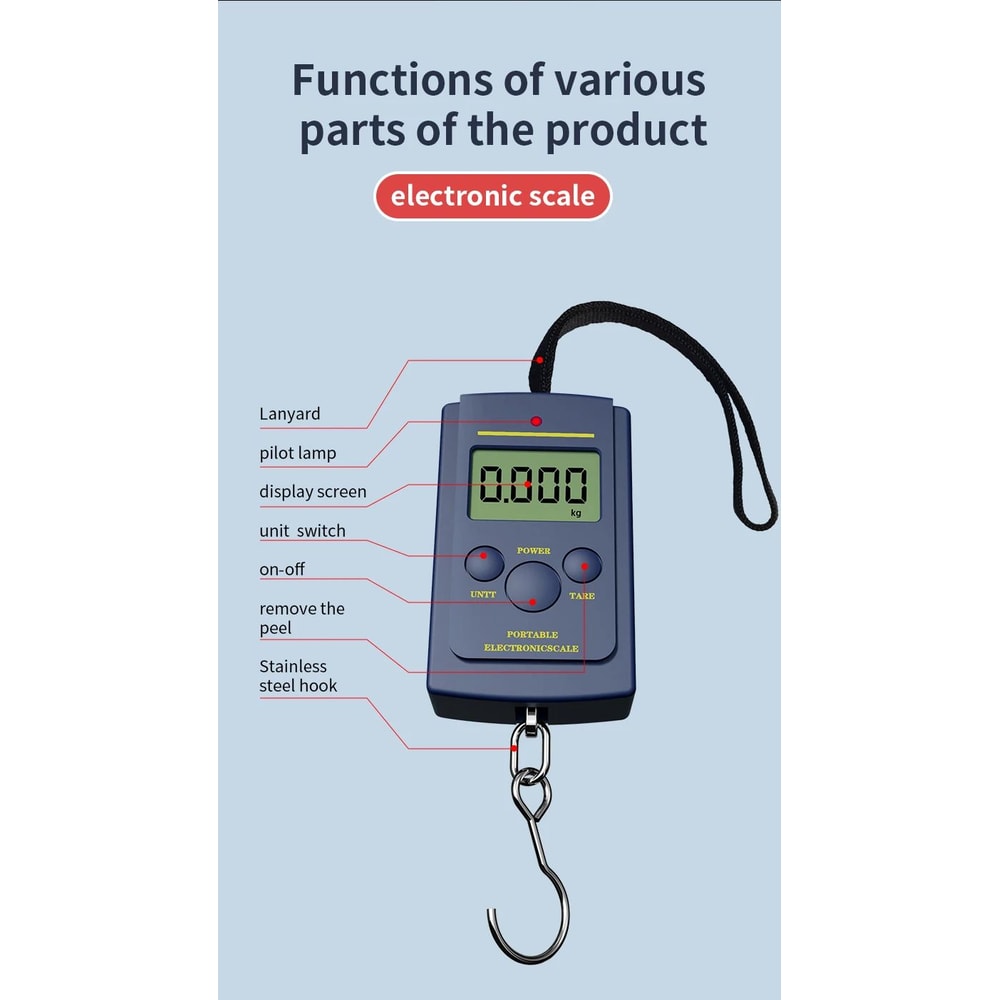 Portable Digital Hanging Scale 50kg 6