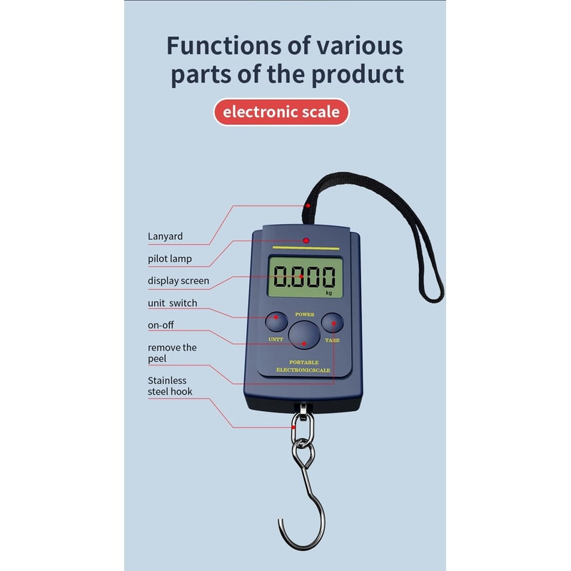 Portable Digital Hanging Scale 50kg 6