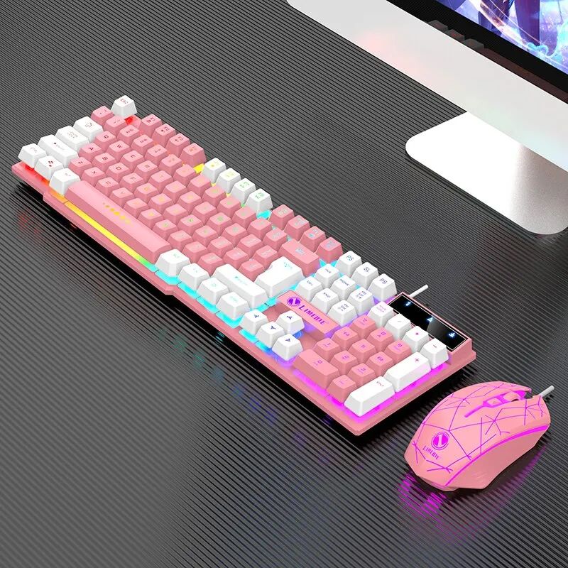 RGB Gaming Keyboard Mouse Combo Wired 8
