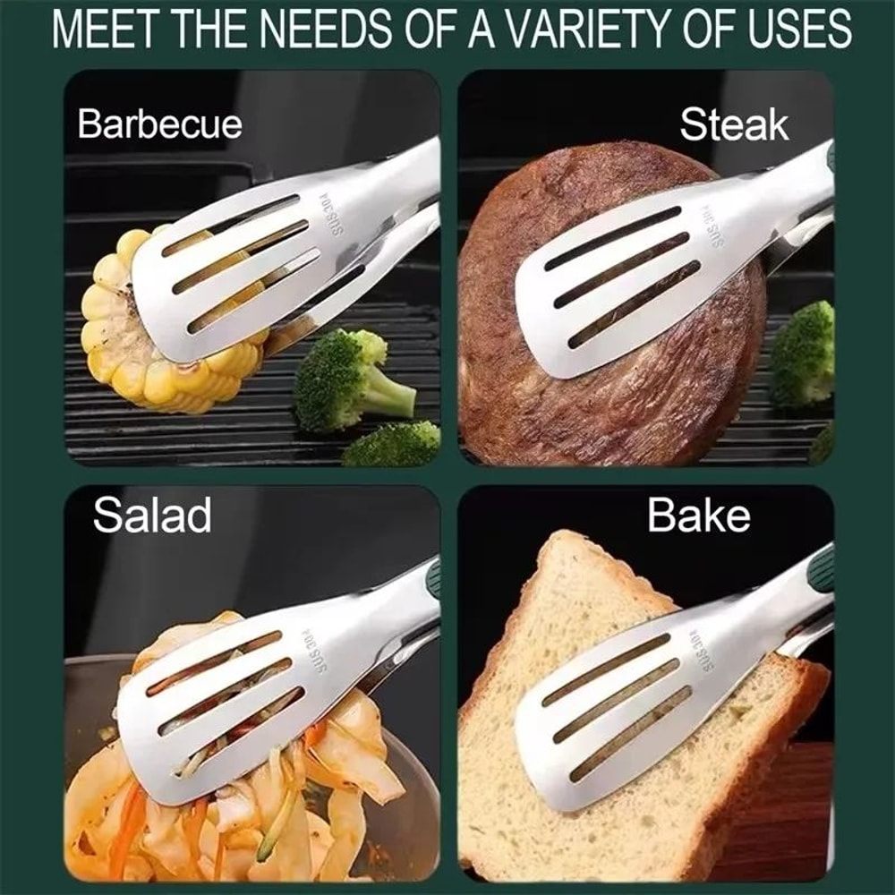 Stainless Steel Non Slip Food Tongs 5