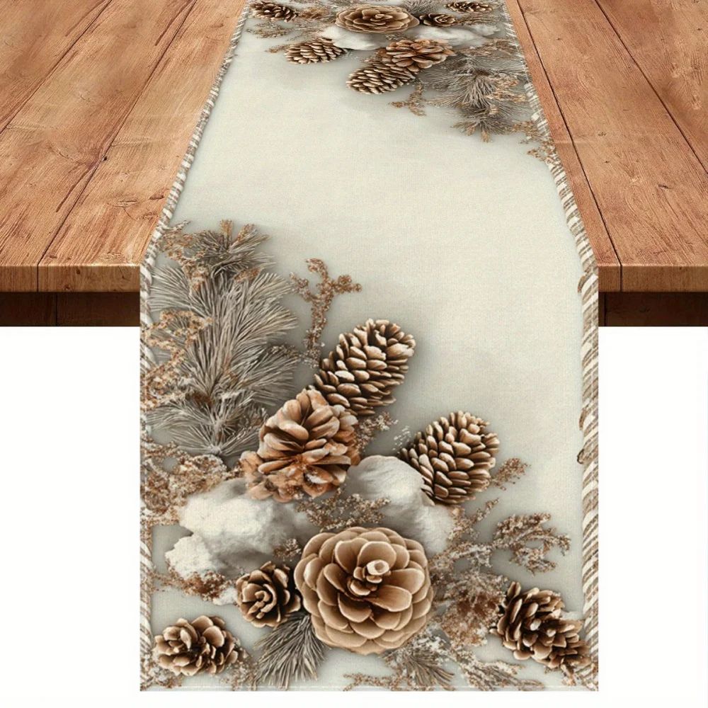 Winter Floral Table Runner Holiday Decor 0