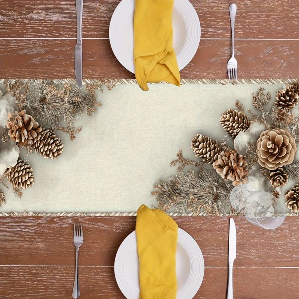 Winter Floral Table Runner Holiday Decor 1