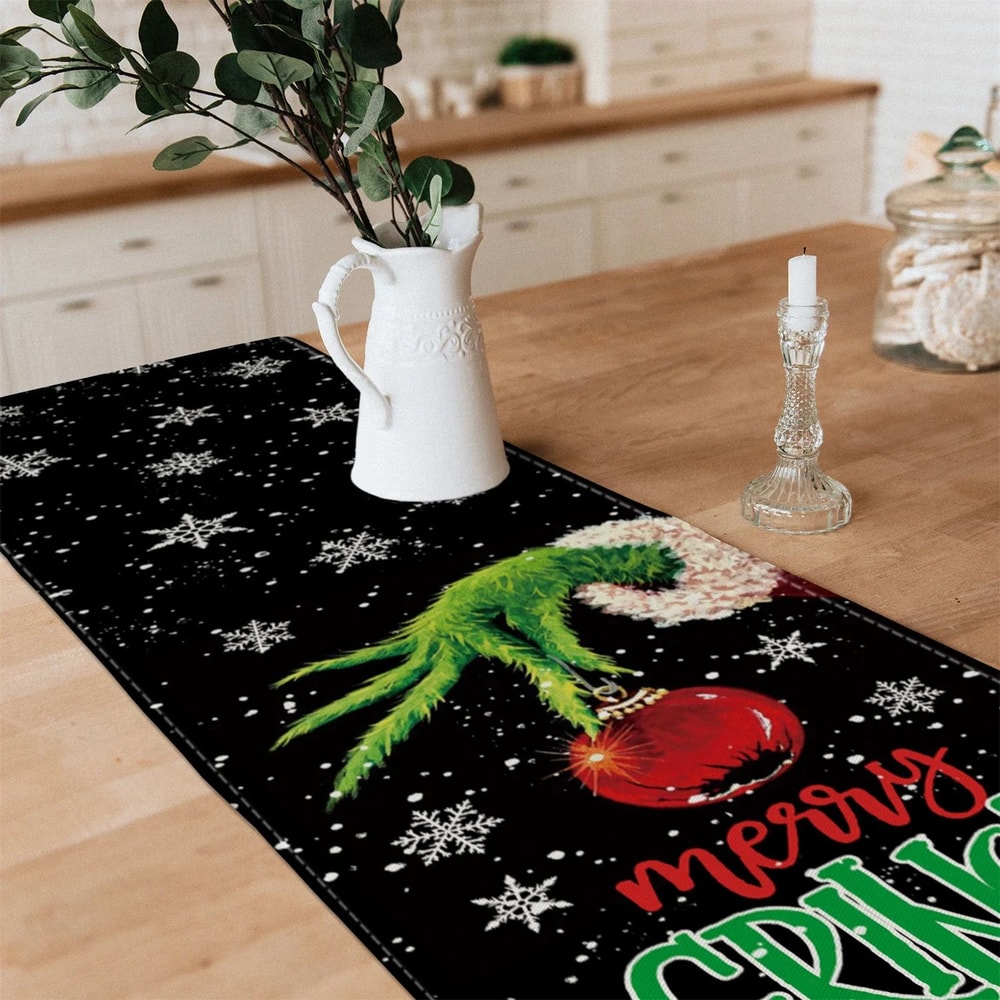 Grinch Christmas Table Runner Decor Black 1