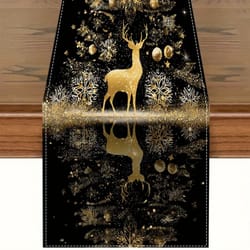 black gold winter table runner decor