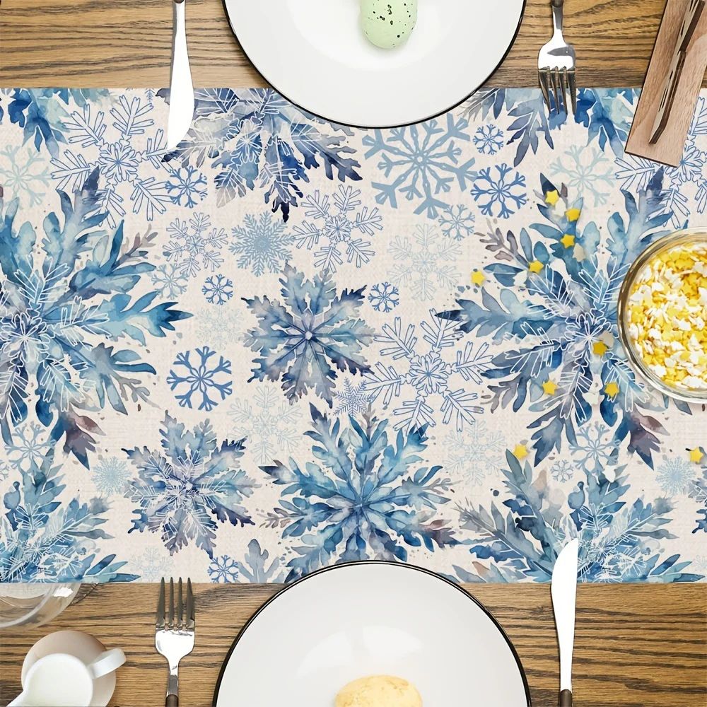 Blue Snowflake Christmas Table Runner 2