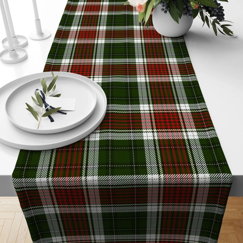 Red Green Plaid Christmas Table Runner 1