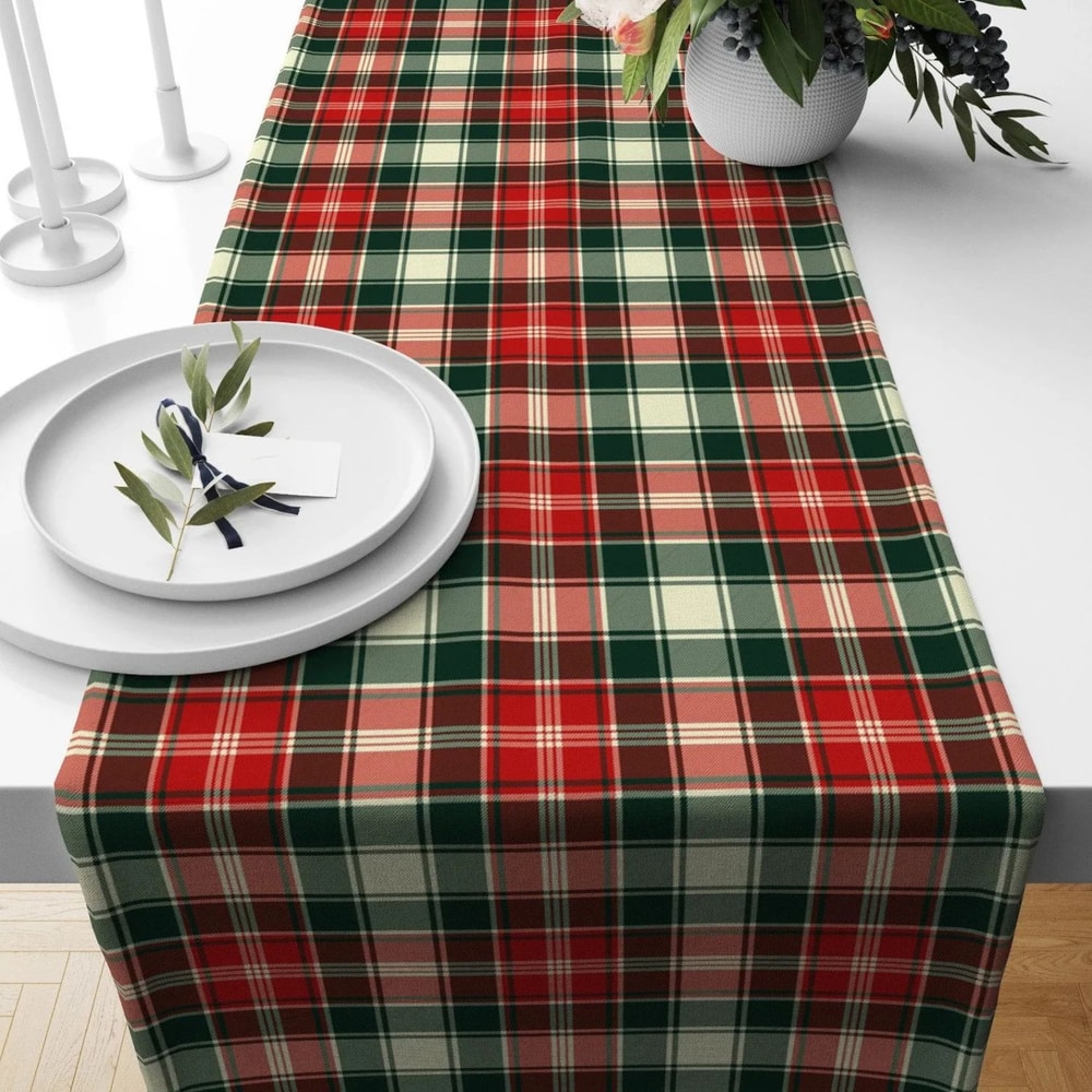 Red Green Plaid Christmas Table Runner 4