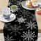 Black White Snowflake Christmas Table Runner 3