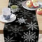 Black White Snowflake Christmas Table Runner 3