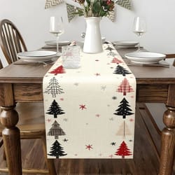 red black beige christmas table runner