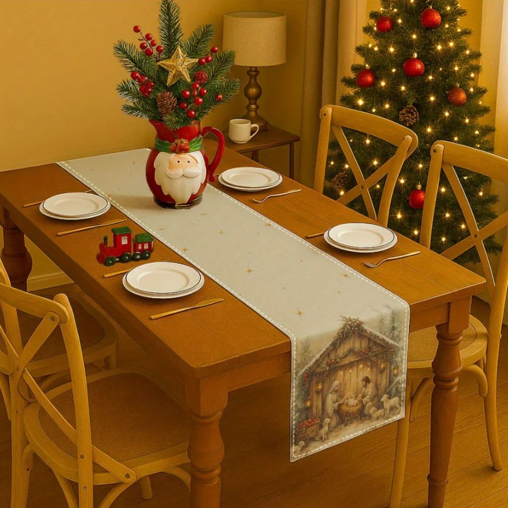 Nativity Christmas Table Runner Decor 1