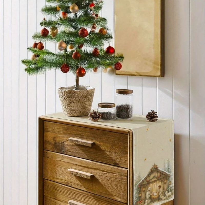 Nativity Christmas Table Runner Decor 2