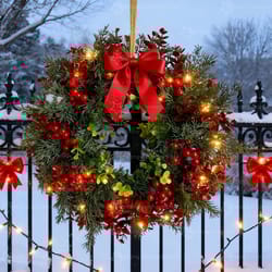 large christmas wreath red berry