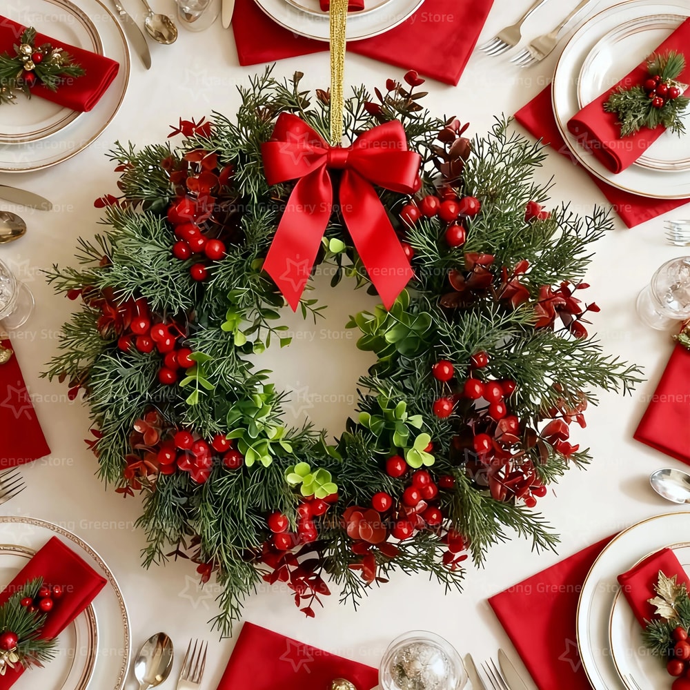 Large Christmas Wreath Red Berry 6