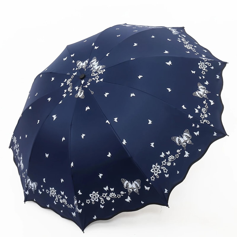 Butterfly Print Windproof UV Umbrella 7