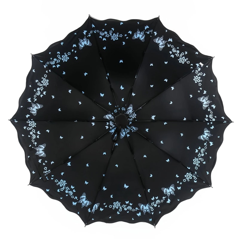 Butterfly Print Windproof UV Umbrella 8