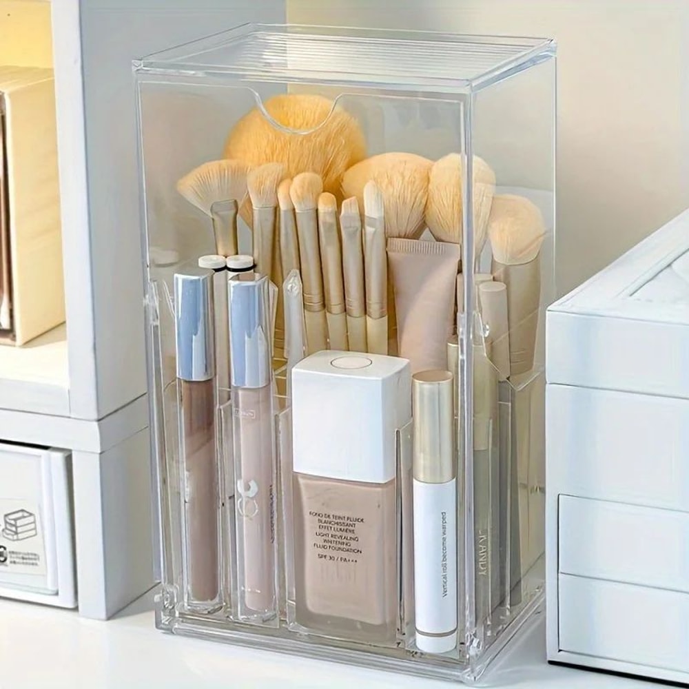 Clear Acrylic Makeup Brush Holder 0