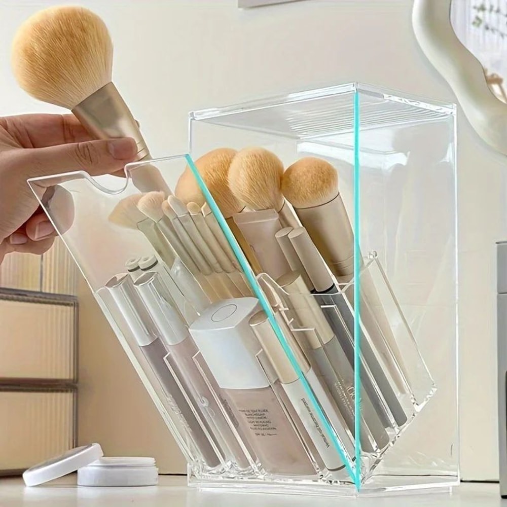 Clear Acrylic Makeup Brush Holder 1