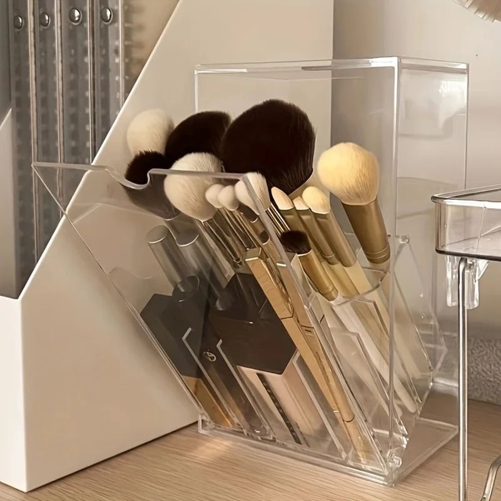 Clear Acrylic Makeup Brush Holder 3