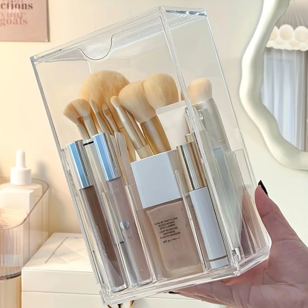 Clear Acrylic Makeup Brush Holder 4