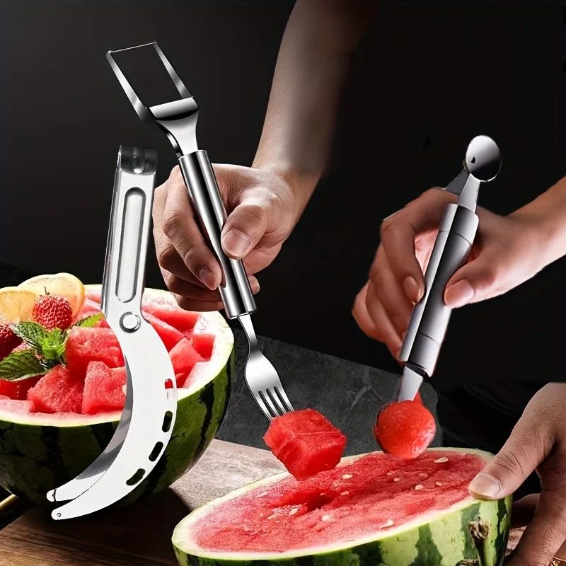3 Pcs Stainless Steel Watermelon Slicer And Baller 5