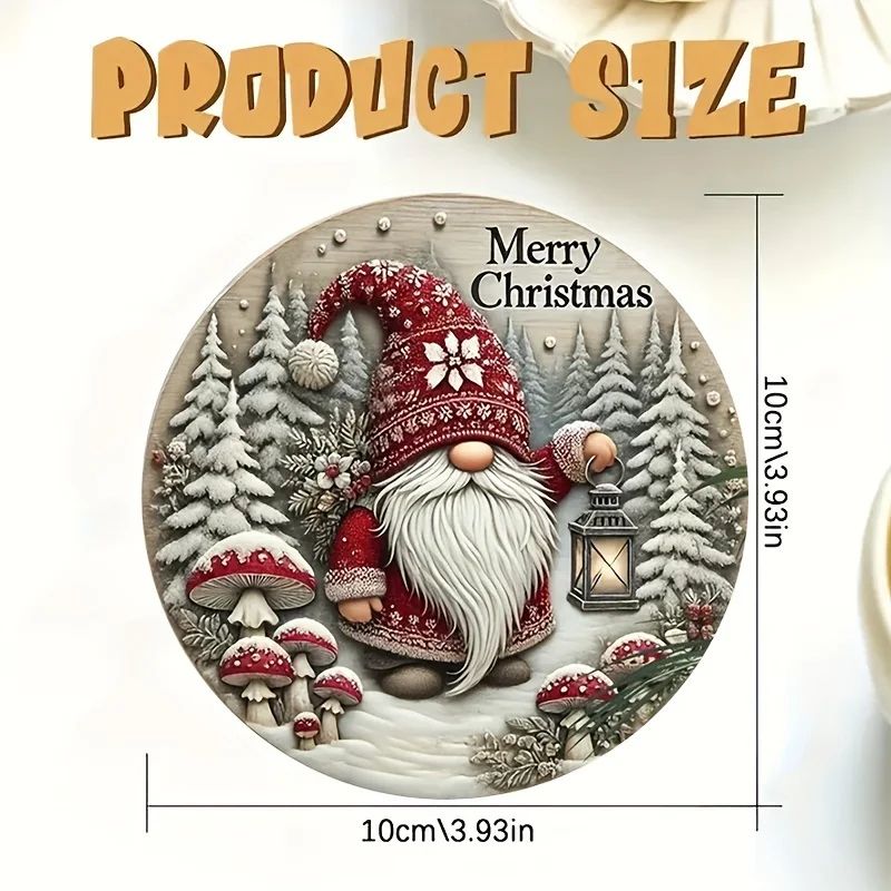 Christmas Gnome Wooden Coaster Set 5