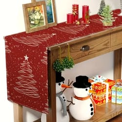 christmas tree red table runner