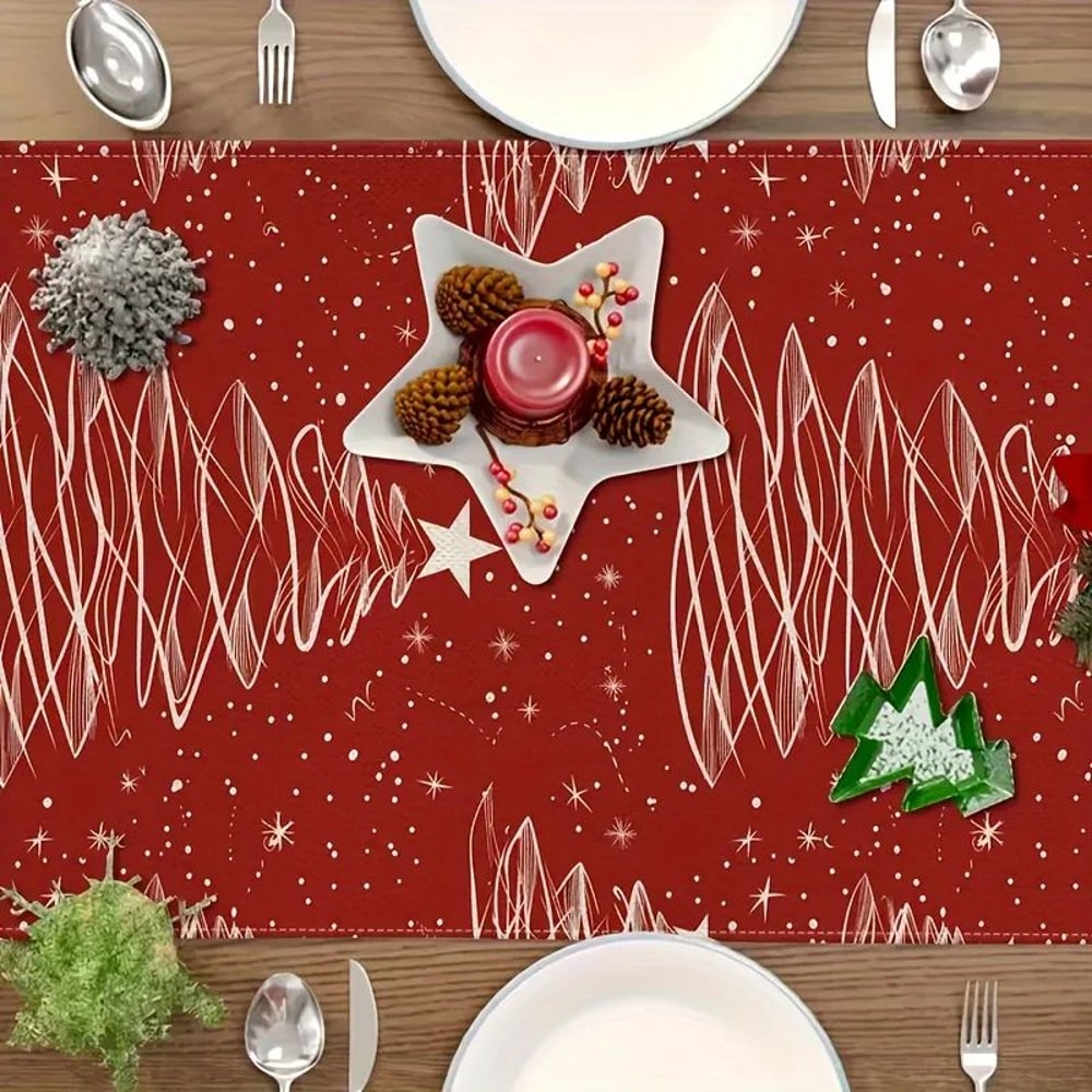 Christmas Tree Red Table Runner 1