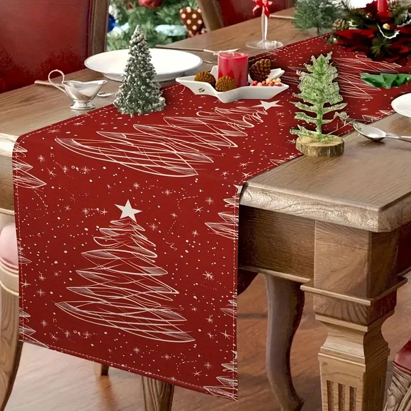 Christmas Tree Red Table Runner 2