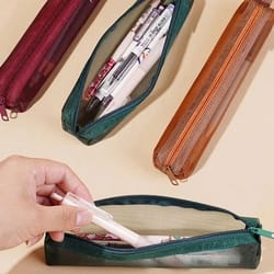mesh pencil case storage bag