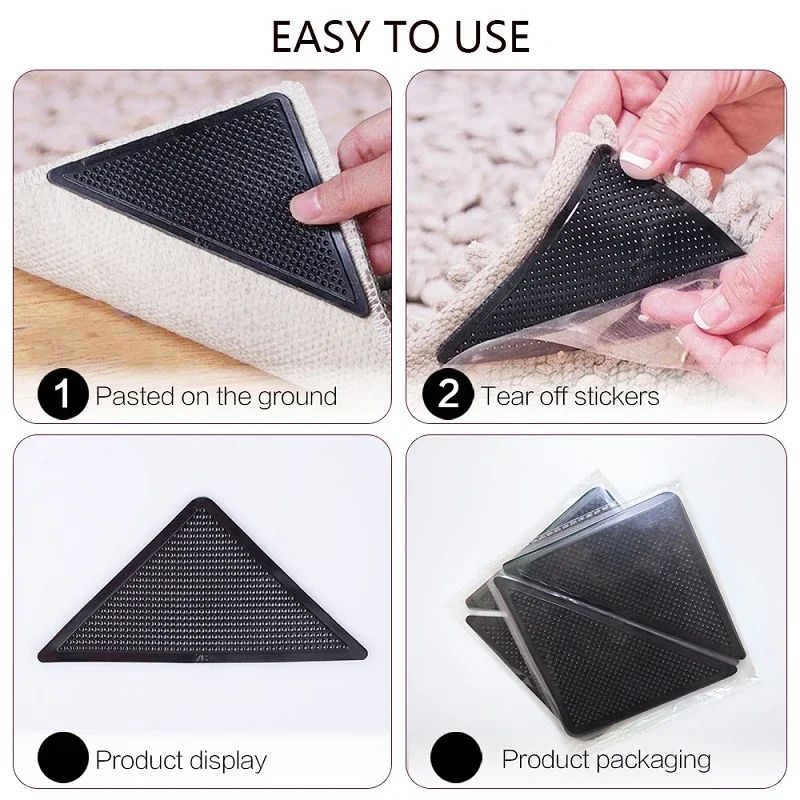 Reusable Anti Slip Carpet Corner Pads 5