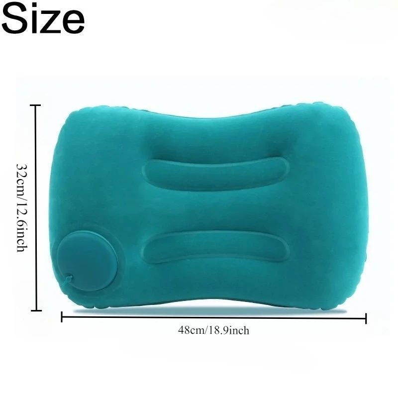 Inflatable Travel Pillow With Flocked Surface 5