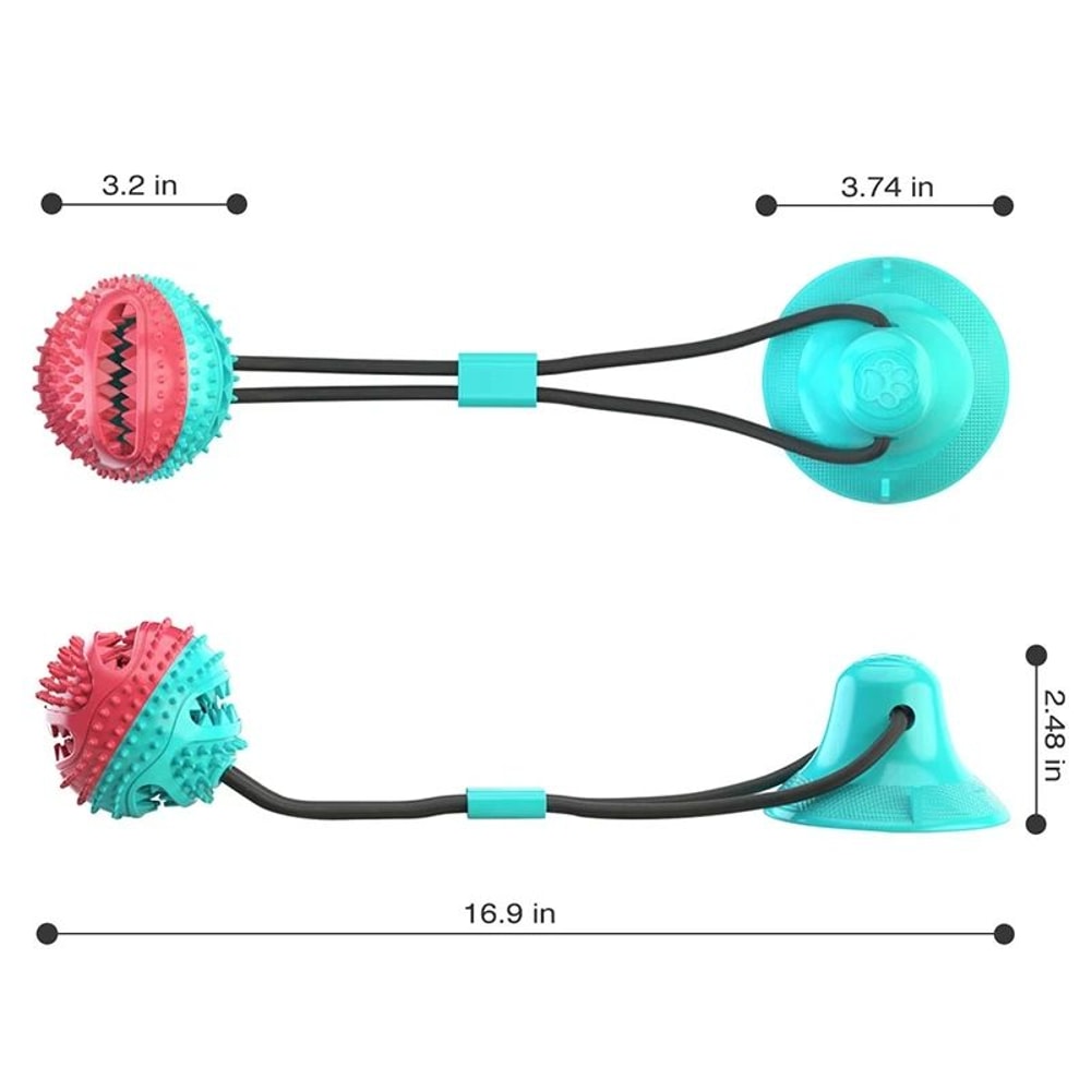 Interactive Suction Cup Dog Chew Ball 3