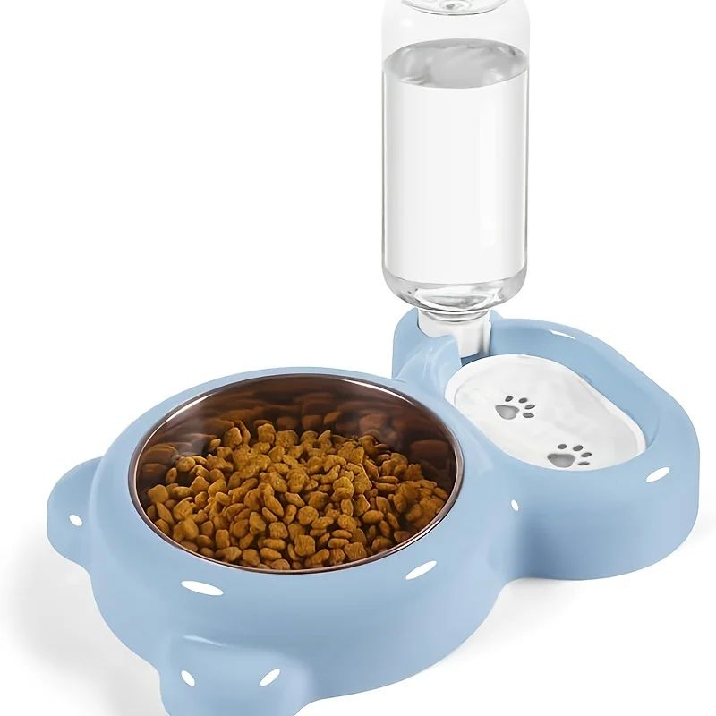 Double Cat Bowl With Automatic Water Bottle 7