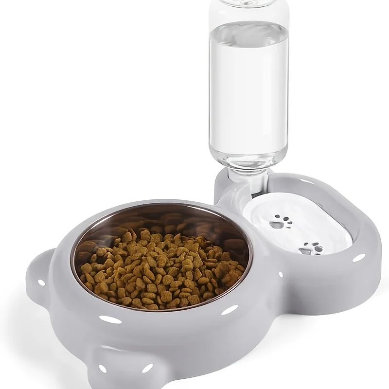 Double Cat Bowl With Automatic Water Bottle 10