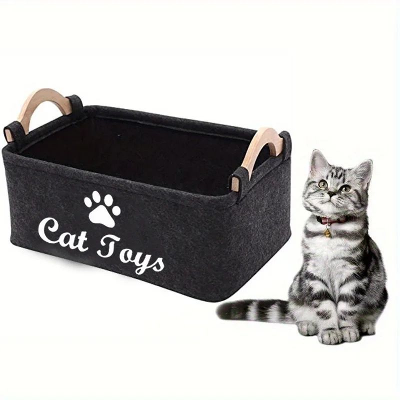 Stylish Felt Pet Toy Storage Basket 0