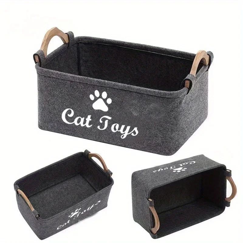 Stylish Felt Pet Toy Storage Basket 2