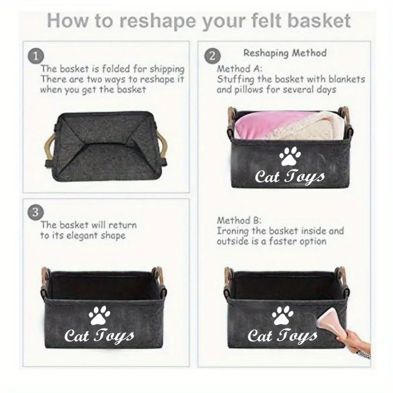 Stylish Felt Pet Toy Storage Basket 3