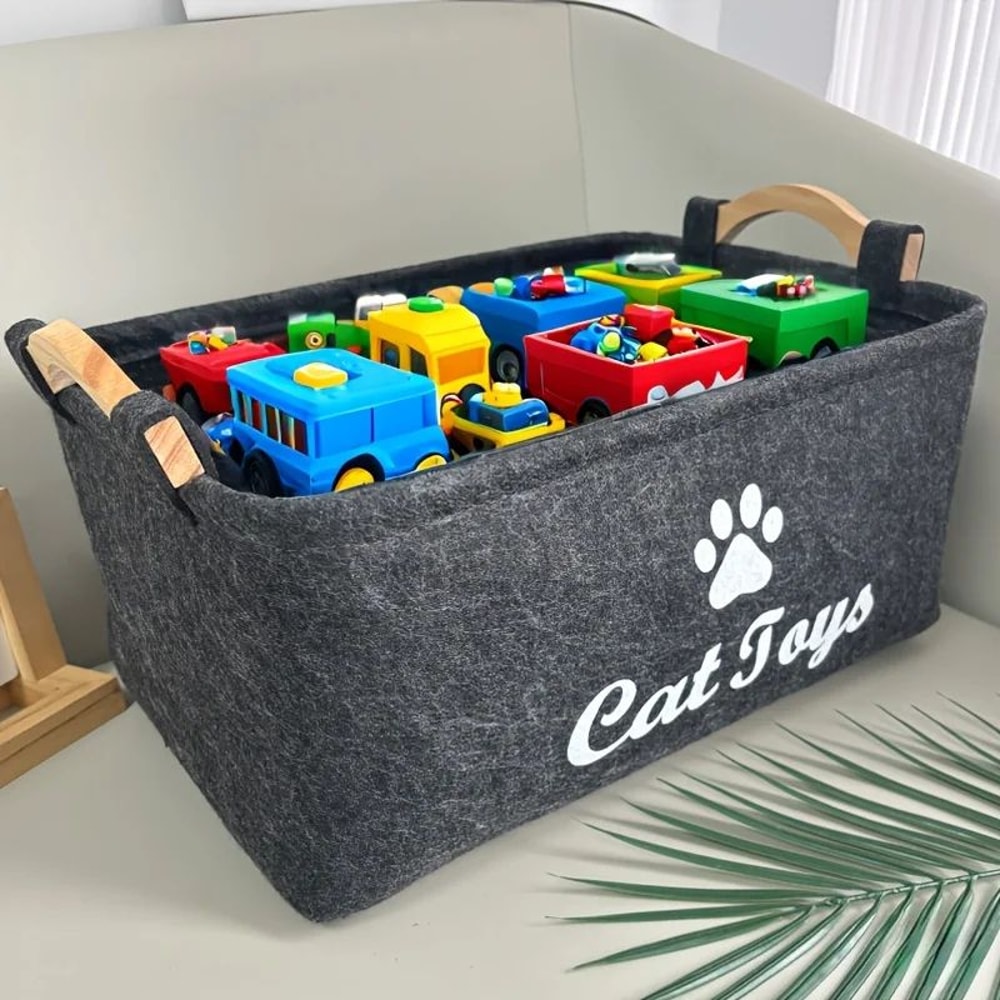 Stylish Felt Pet Toy Storage Basket 4