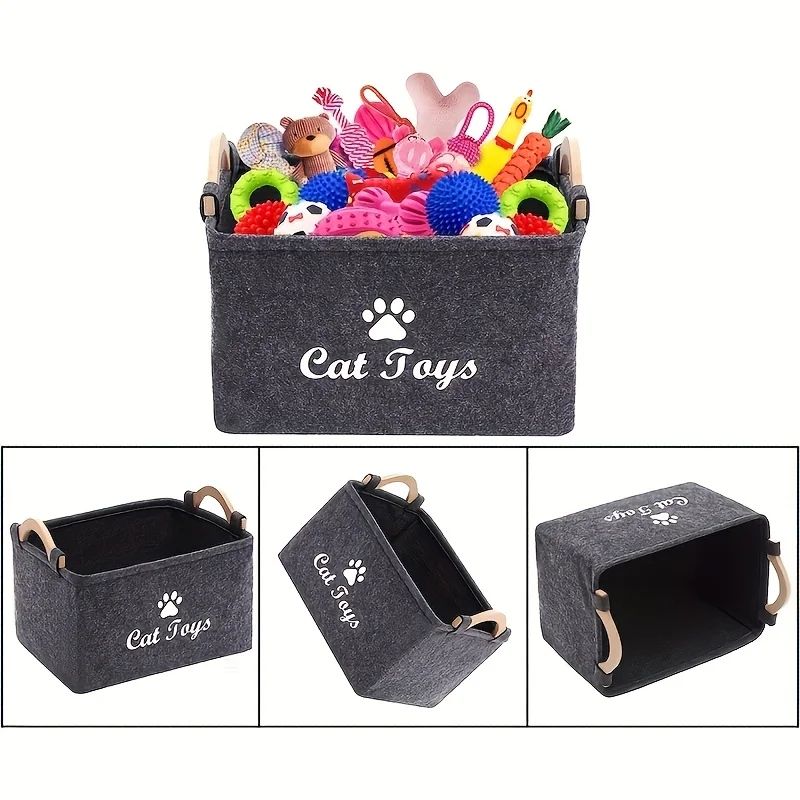 Stylish Felt Pet Toy Storage Basket 5