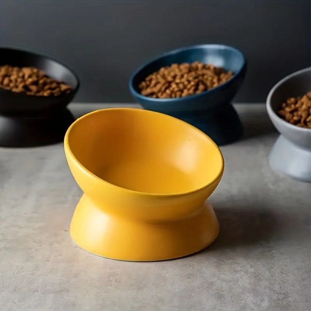 Ceramic Raised Cat Bowl Feeding Set 3