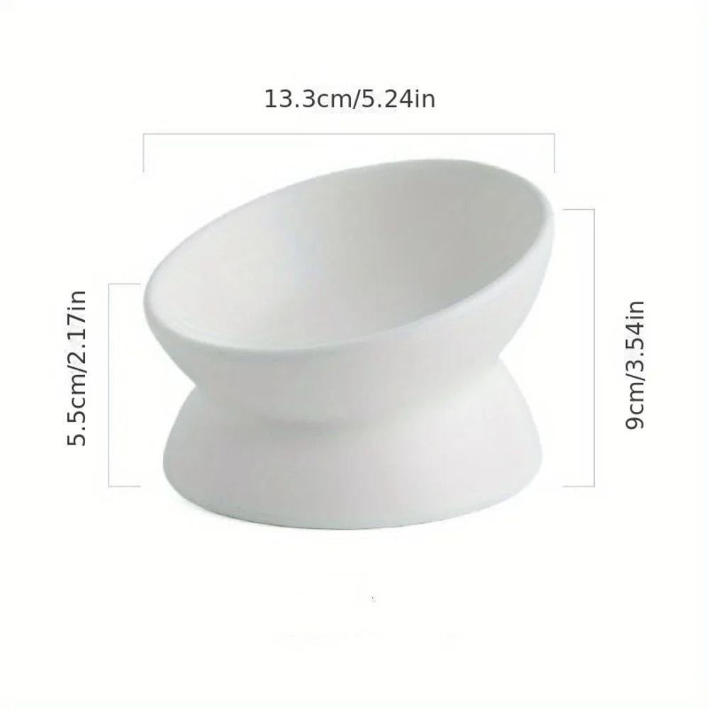 Ceramic Raised Cat Bowl Feeding Set 4