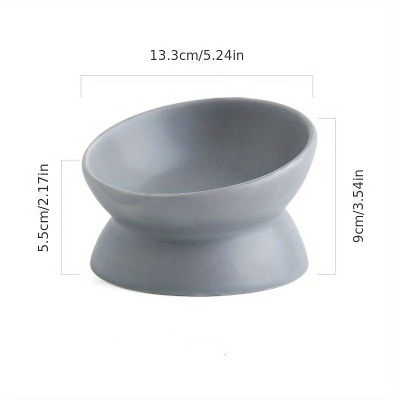 Ceramic Raised Cat Bowl Feeding Set 6