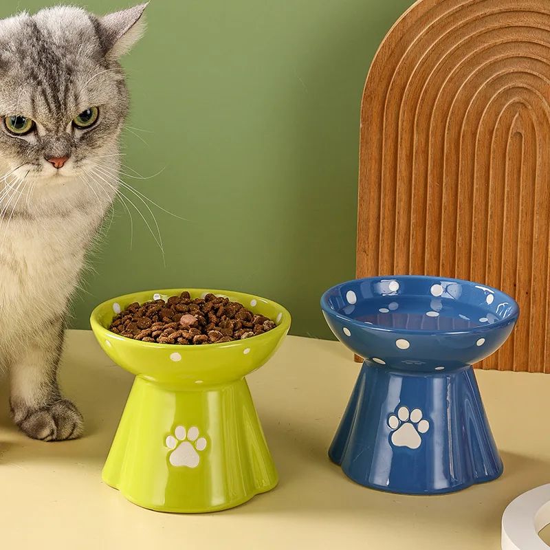Elevated Ceramic Cat Bowl Stand 1